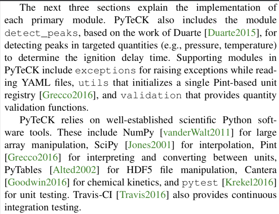 Clip of paper with software citations