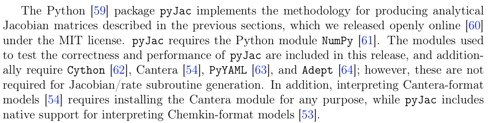 Clip of paper with software citations